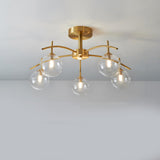 Living Room Glass Bubble Semi-Flush Mount Lamp 8-Light Image - 11