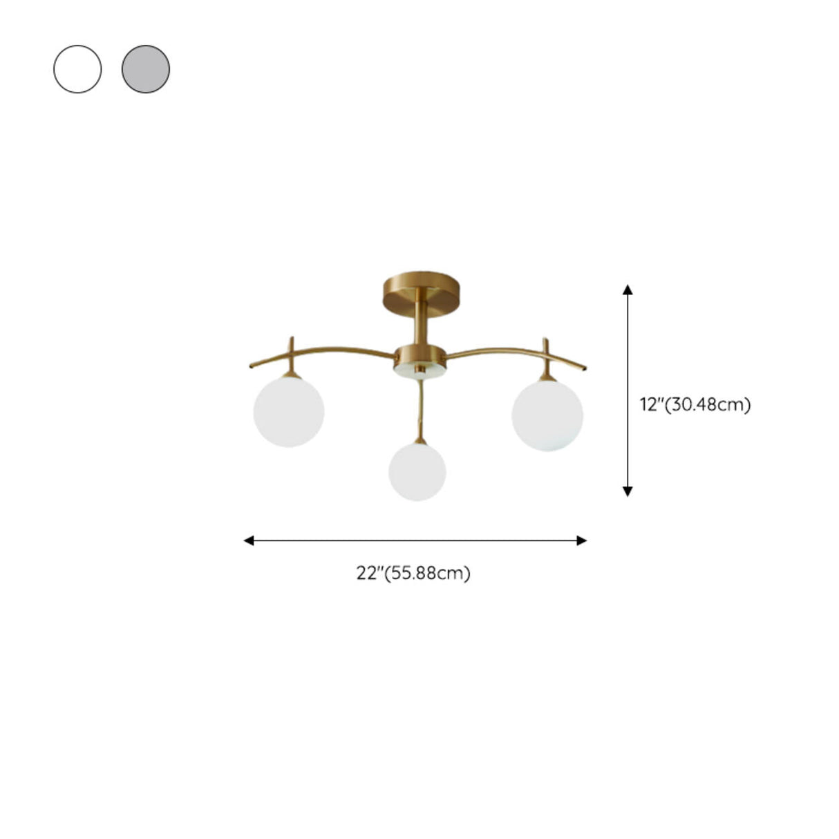 Living Room Glass Bubble Semi-Flush Mount Lamp 8-Light 