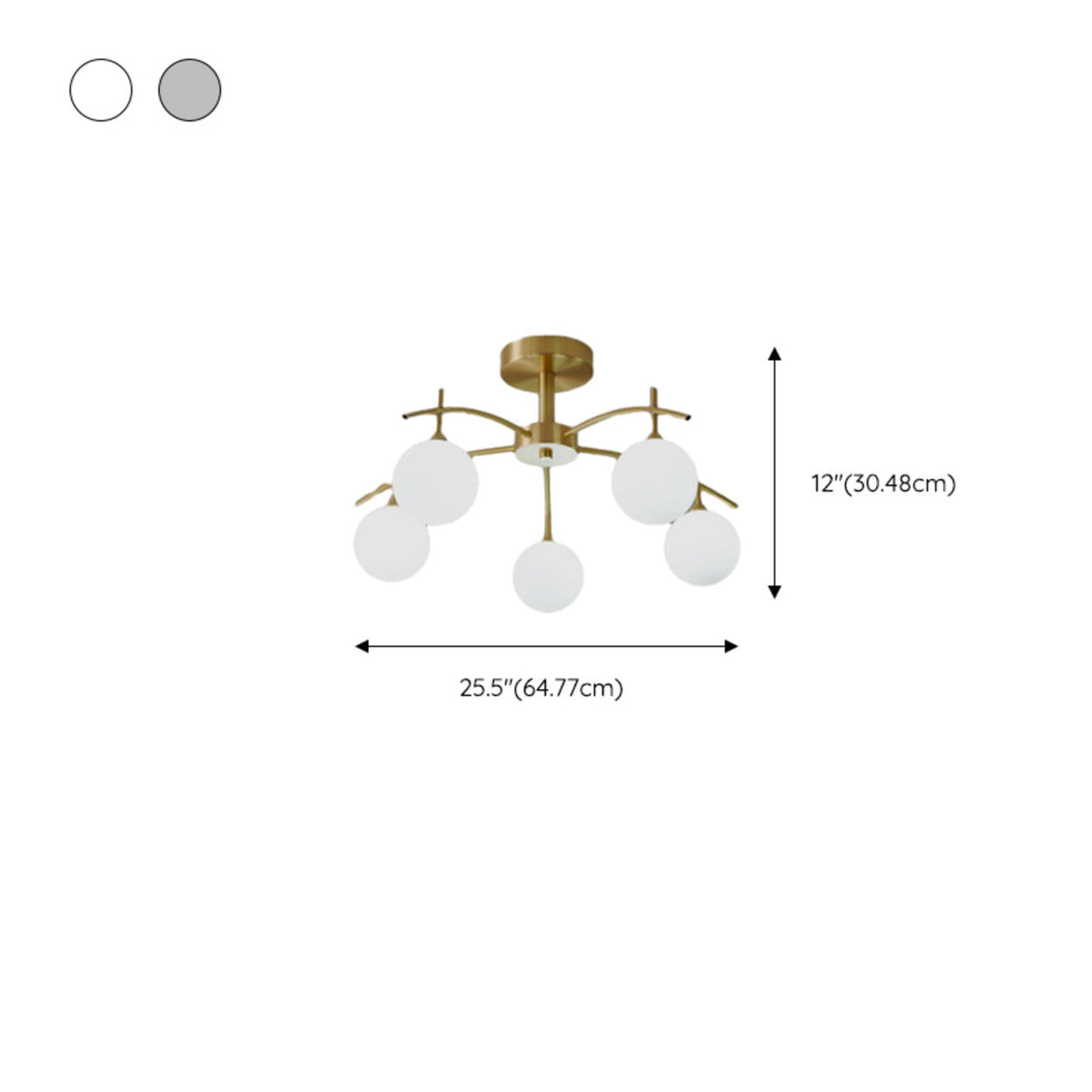 Living Room Glass Bubble Semi-Flush Mount Lamp 8-Light Image - 21