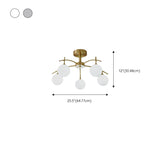 Living Room Glass Bubble Semi-Flush Mount Lamp 8-Light Image - 21