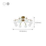 Living Room Glass Bubble Semi-Flush Mount Lamp 8-Light Image - 22