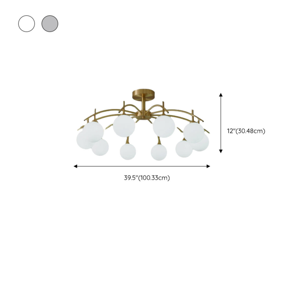 Living Room Glass Bubble Semi-Flush Mount Lamp 8-Light Image - 23