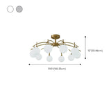 Living Room Glass Bubble Semi-Flush Mount Lamp 8-Light Image - 23