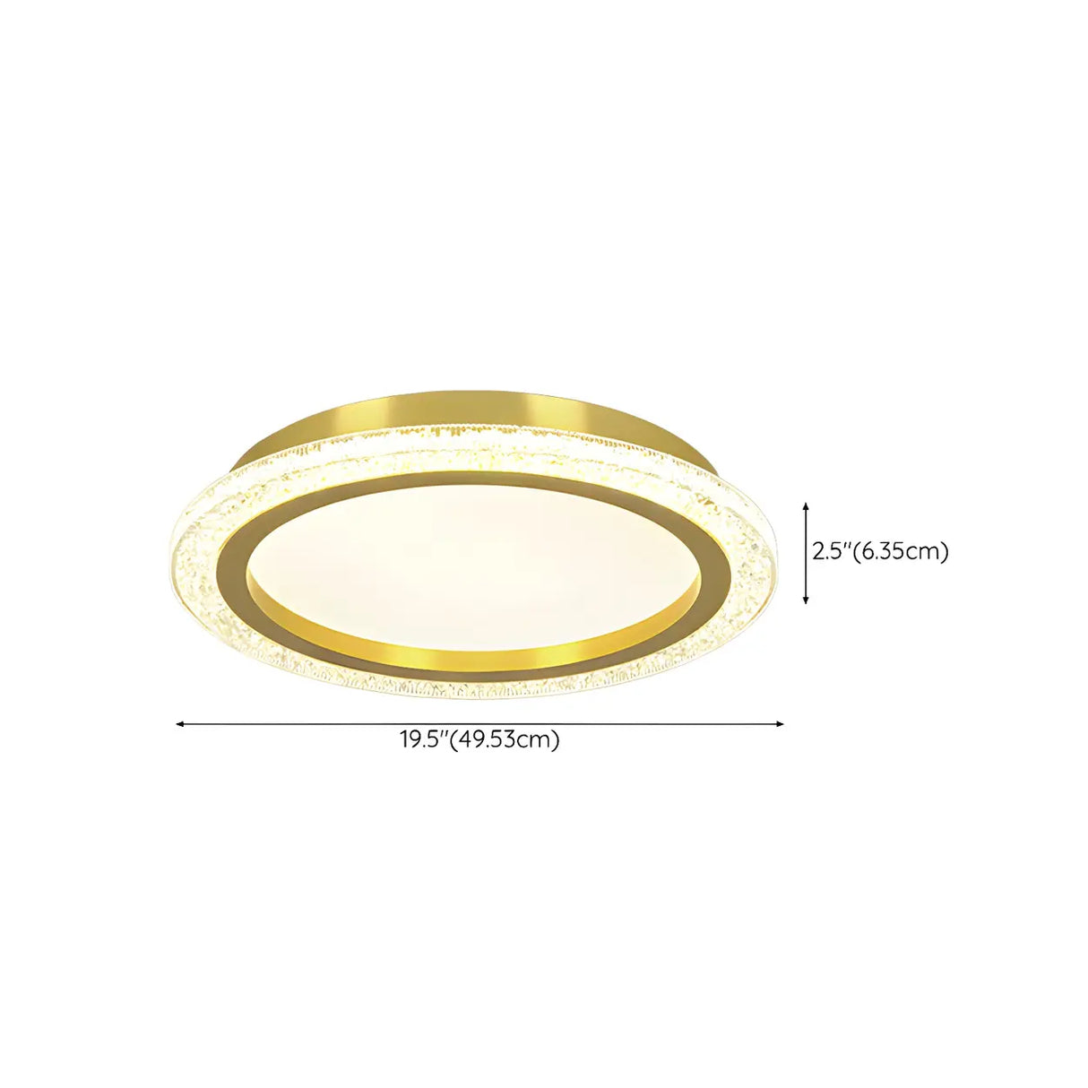 Living Room Gold Rectangle LED Flush Mount Ceiling Lamp 