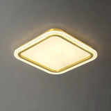 Living Room Gold Rectangle LED Flush Mount Ceiling Lamp Image - 3