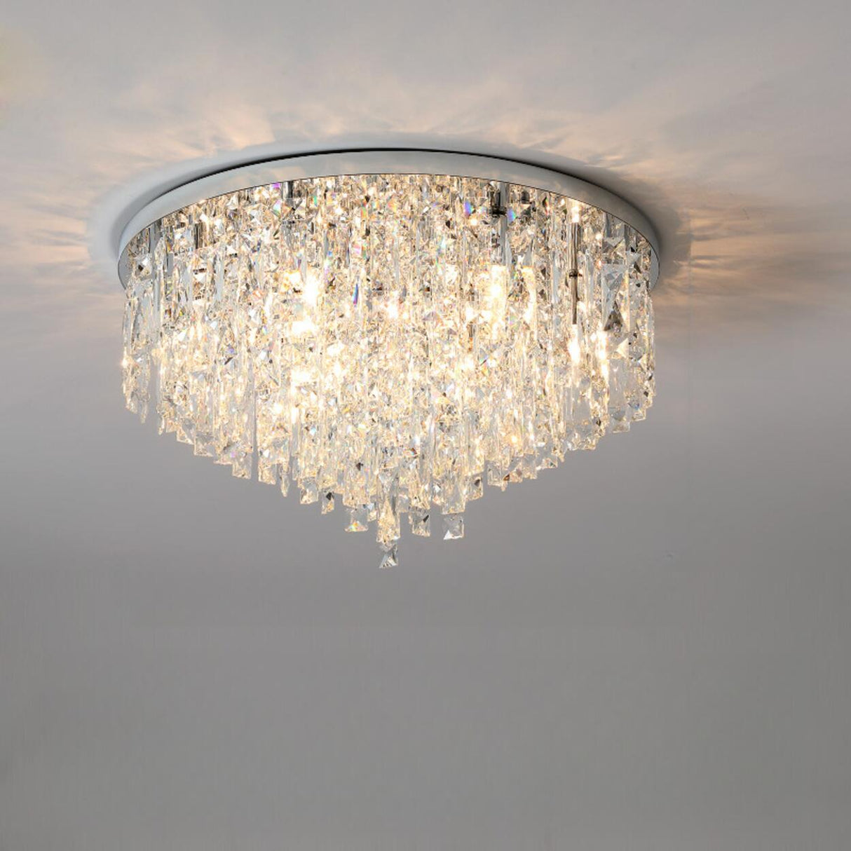 Living Room Gorgeous Crystal Flush Mount Ceiling Light Image - 15