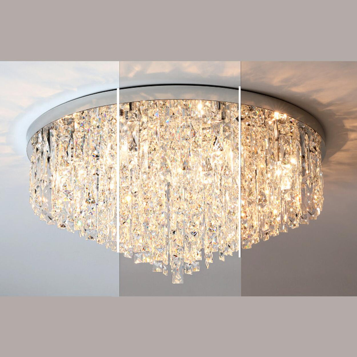 Living Room Gorgeous Crystal Flush Mount Ceiling Light Image - 18