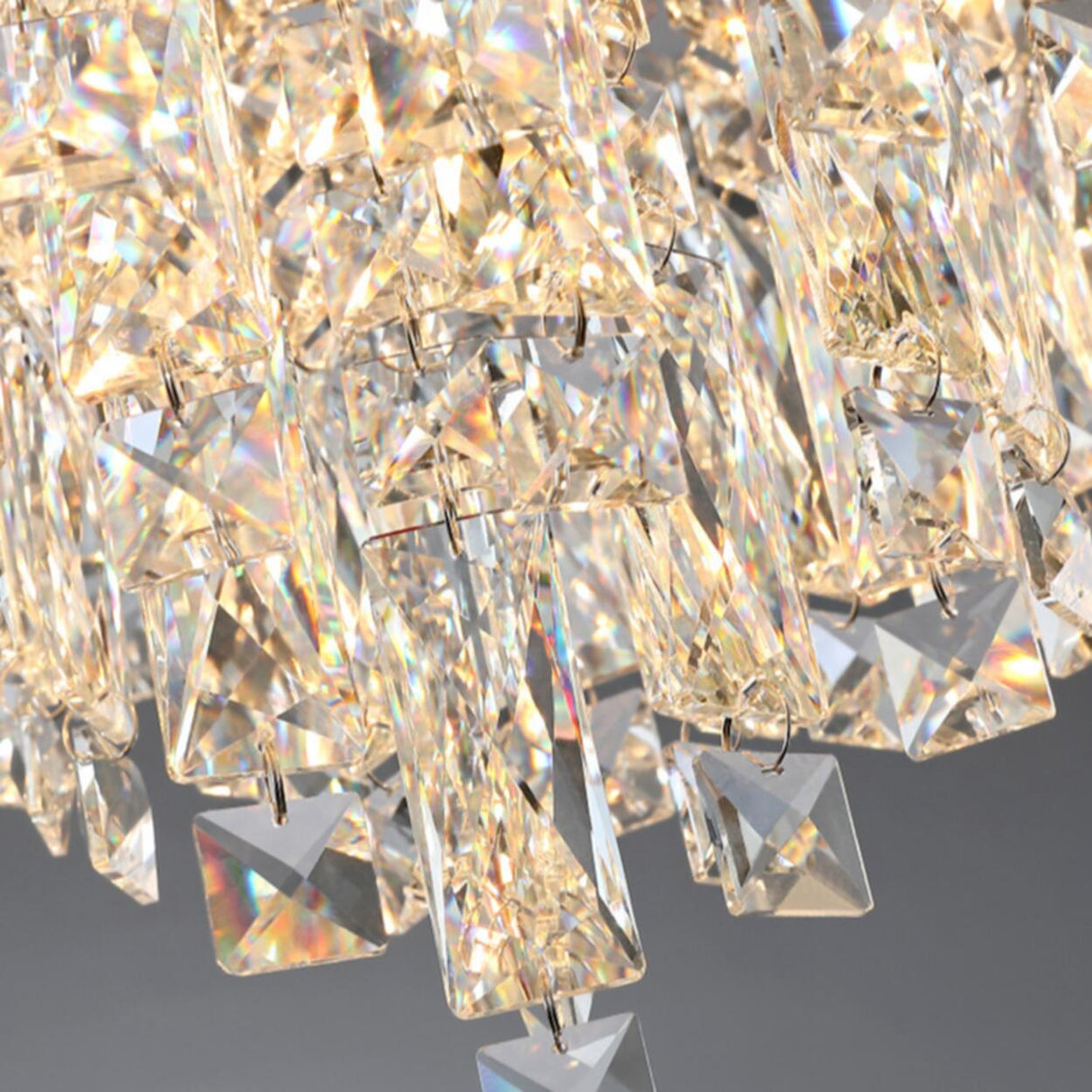 Living Room Gorgeous Crystal Flush Mount Ceiling Light Image - 19