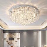 Living Room Gorgeous Crystal Flush Mount Ceiling Light Image - 2