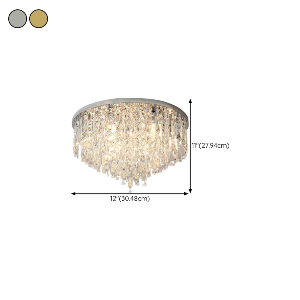 Living Room Gorgeous Crystal Flush Mount Ceiling Light 