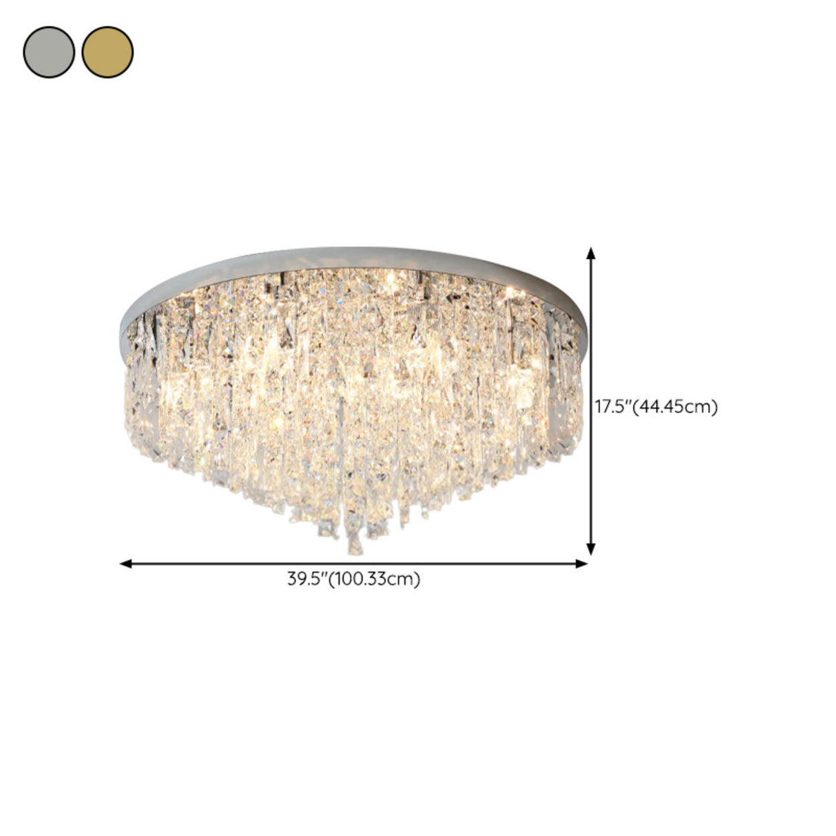 Living Room Gorgeous Crystal Flush Mount Ceiling Light Image - 27