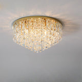 Living Room Gorgeous Crystal Flush Mount Ceiling Light Image - 8