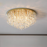 Living Room Gorgeous Crystal Flush Mount Ceiling Light Image - 9