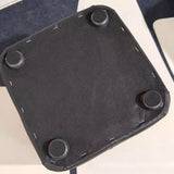 Living Room Gray Square Leather Mini Sponge Ottoman Image - 10