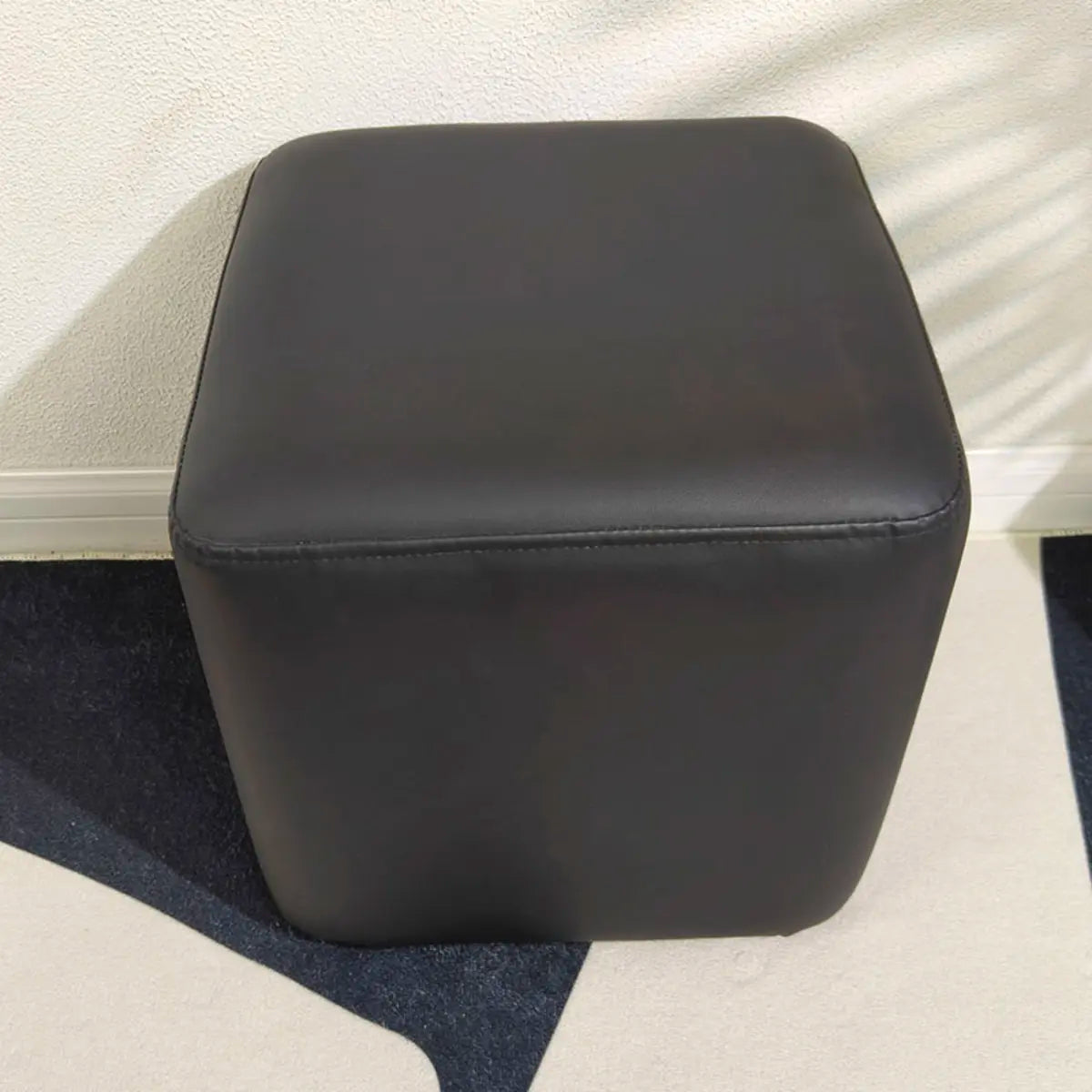 Living Room Gray Square Leather Mini Sponge Ottoman Image - 12