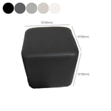 Living Room Gray Square Leather Mini Sponge Ottoman #size