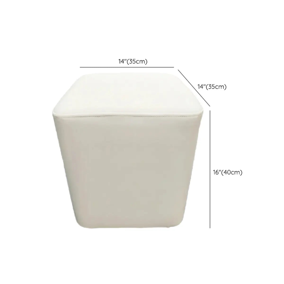 Living Room Gray Square Leather Mini Sponge Ottoman Image - 16