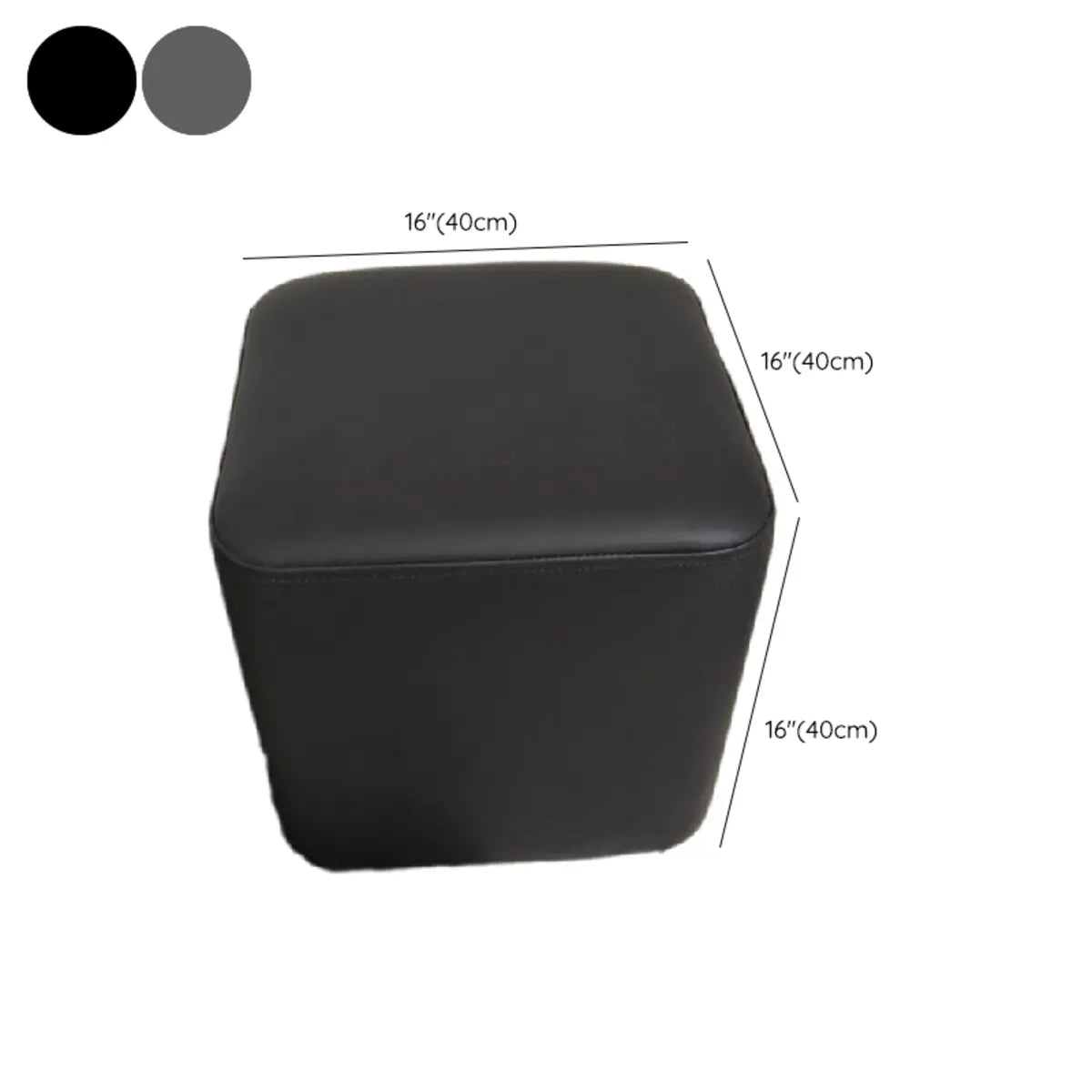 Living Room Gray Square Leather Mini Sponge Ottoman Image - 17