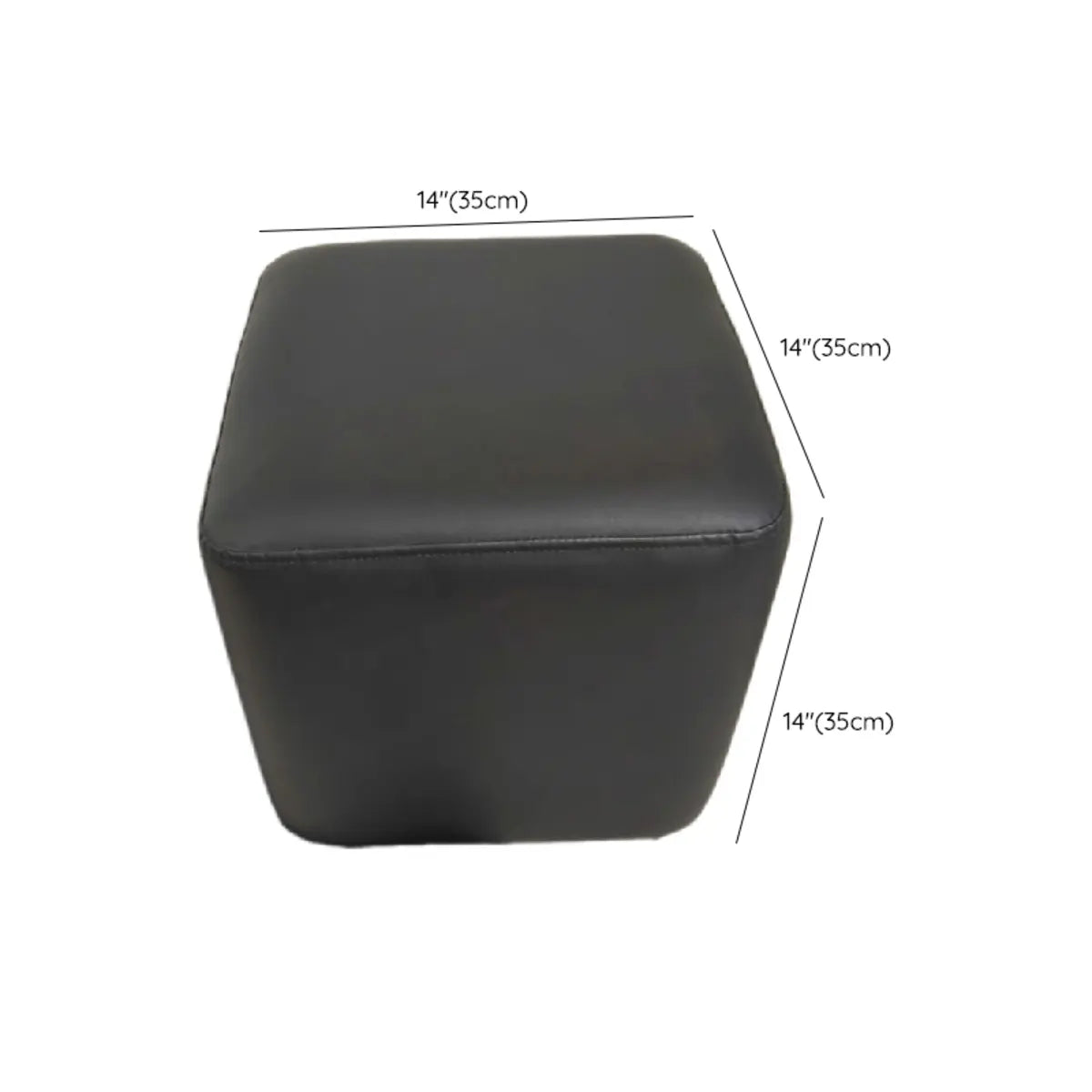 Living Room Gray Square Leather Mini Sponge Ottoman Image - 18