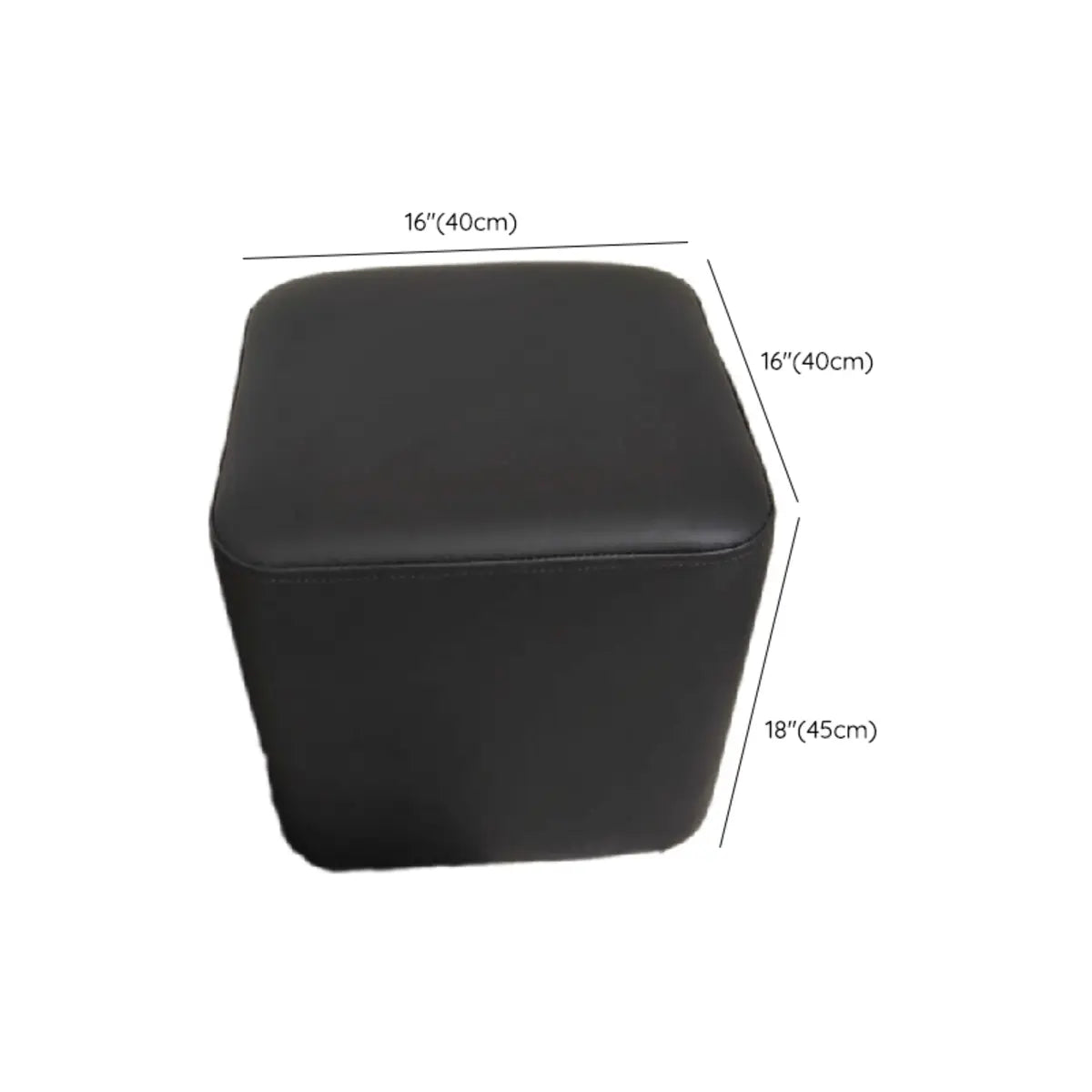 Living Room Gray Square Leather Mini Sponge Ottoman Image - 19