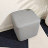 Living Room Gray Square Leather Mini Sponge Ottoman Image - 2