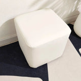 Living Room Gray Square Leather Mini Sponge Ottoman Image - 3