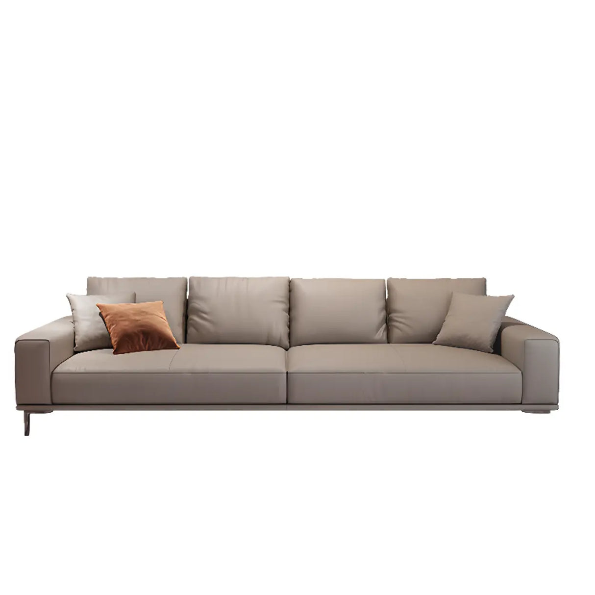 Living Room Grey Tear Resistant Nappa	Leather Sofa Image - 10