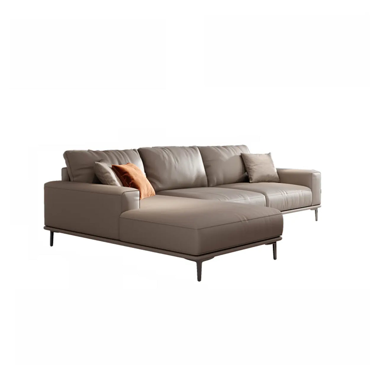 Living Room Grey Tear Resistant Nappa	Leather Sofa Image - 11