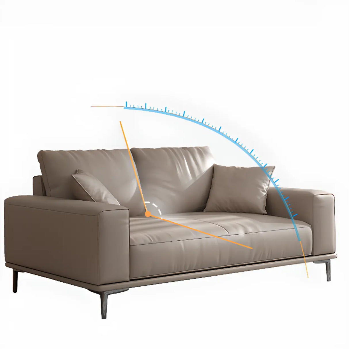 Living Room Grey Tear Resistant Nappa	Leather Sofa Image - 16