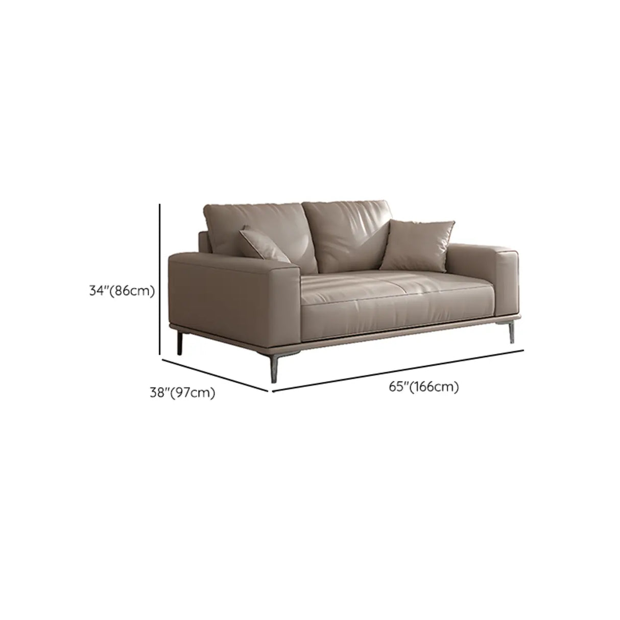 Living Room Grey Tear Resistant Nappa	Leather Sofa Image - 19