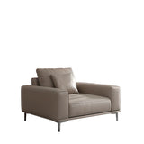 Living Room Grey Tear Resistant Nappa	Leather Sofa Image - 2
