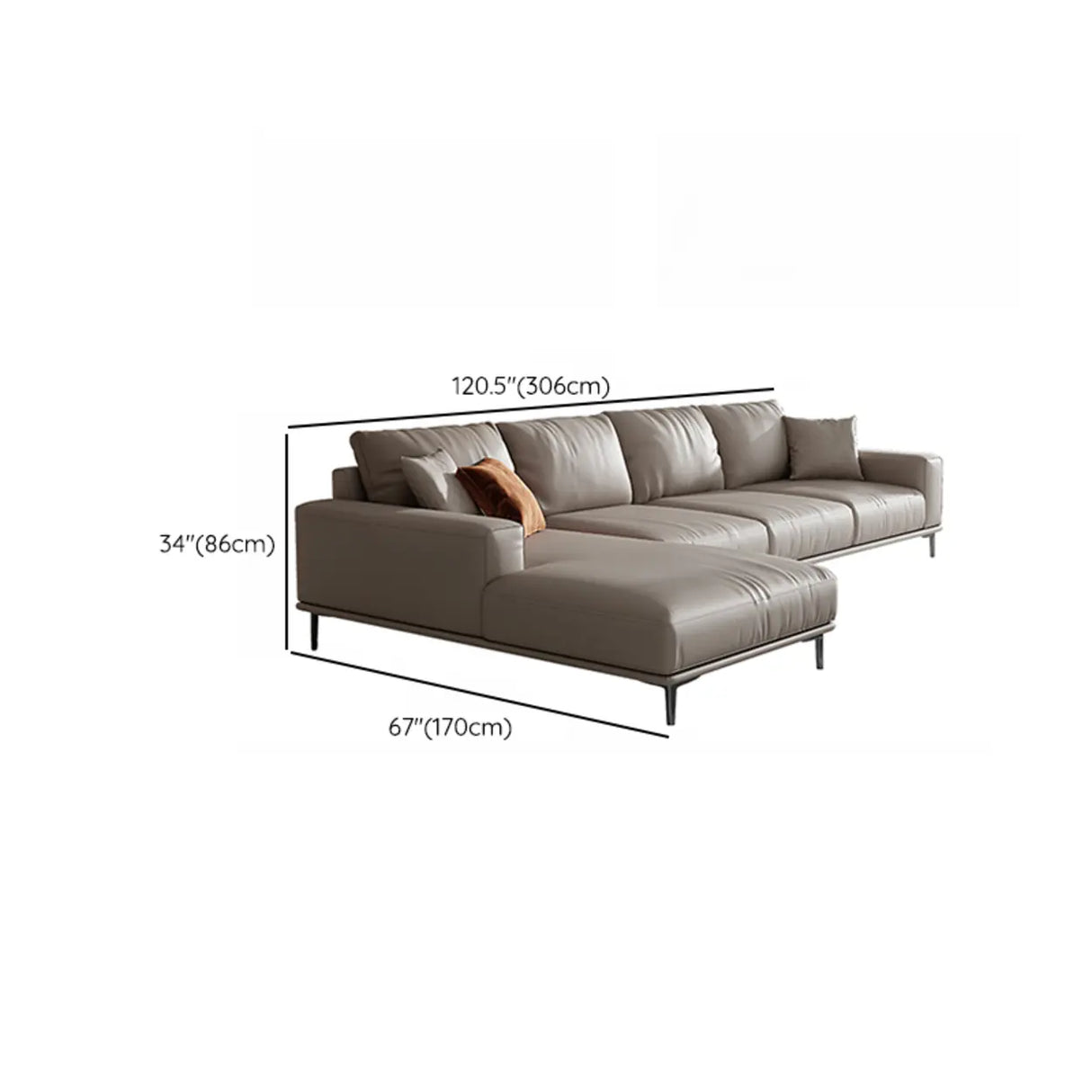 Living Room Grey Tear Resistant Nappa	Leather Sofa Image - 27