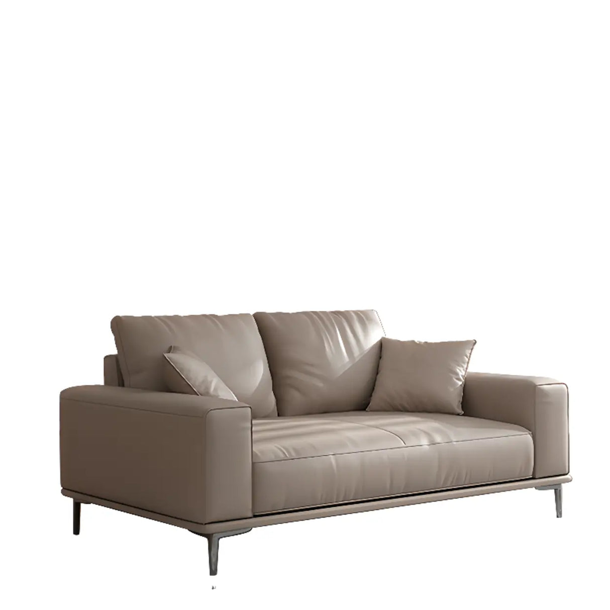 Living Room Grey Tear Resistant Nappa	Leather Sofa Image - 4