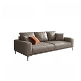 Living Room Grey Tear Resistant Nappa	Leather Sofa Image - 5