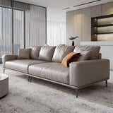 Living Room Grey Tear Resistant Nappa	Leather Sofa Image - 8