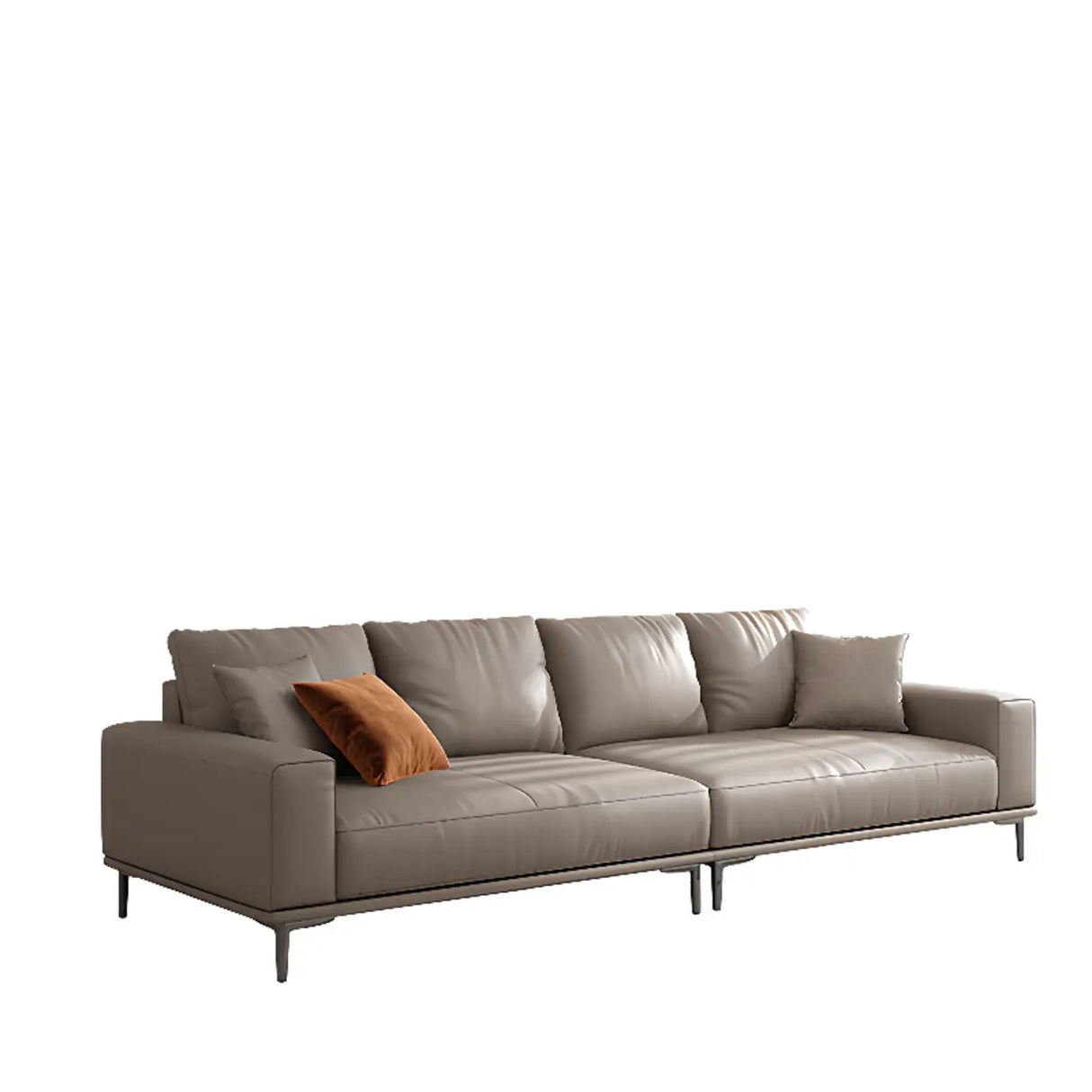 Living Room Grey Tear Resistant Nappa	Leather Sofa Image - 9