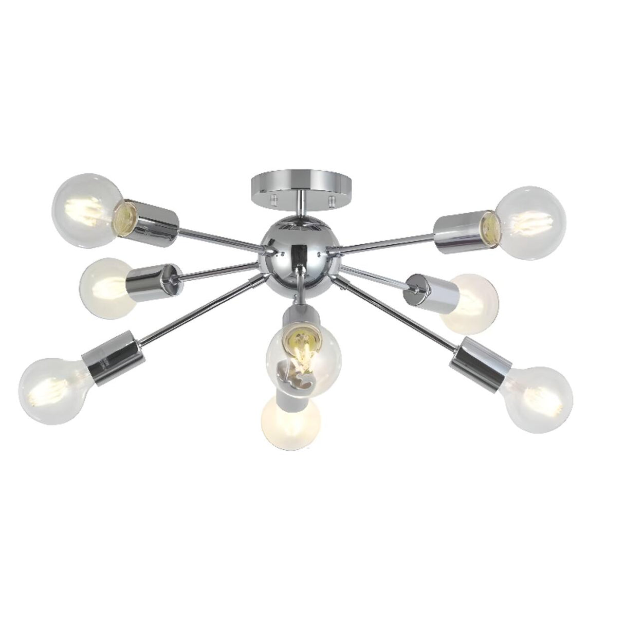 Living Room Industrial Semi-Flush Mount Light 10-Light Image - 11