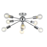 Living Room Industrial Semi-Flush Mount Light 10-Light Image - 11