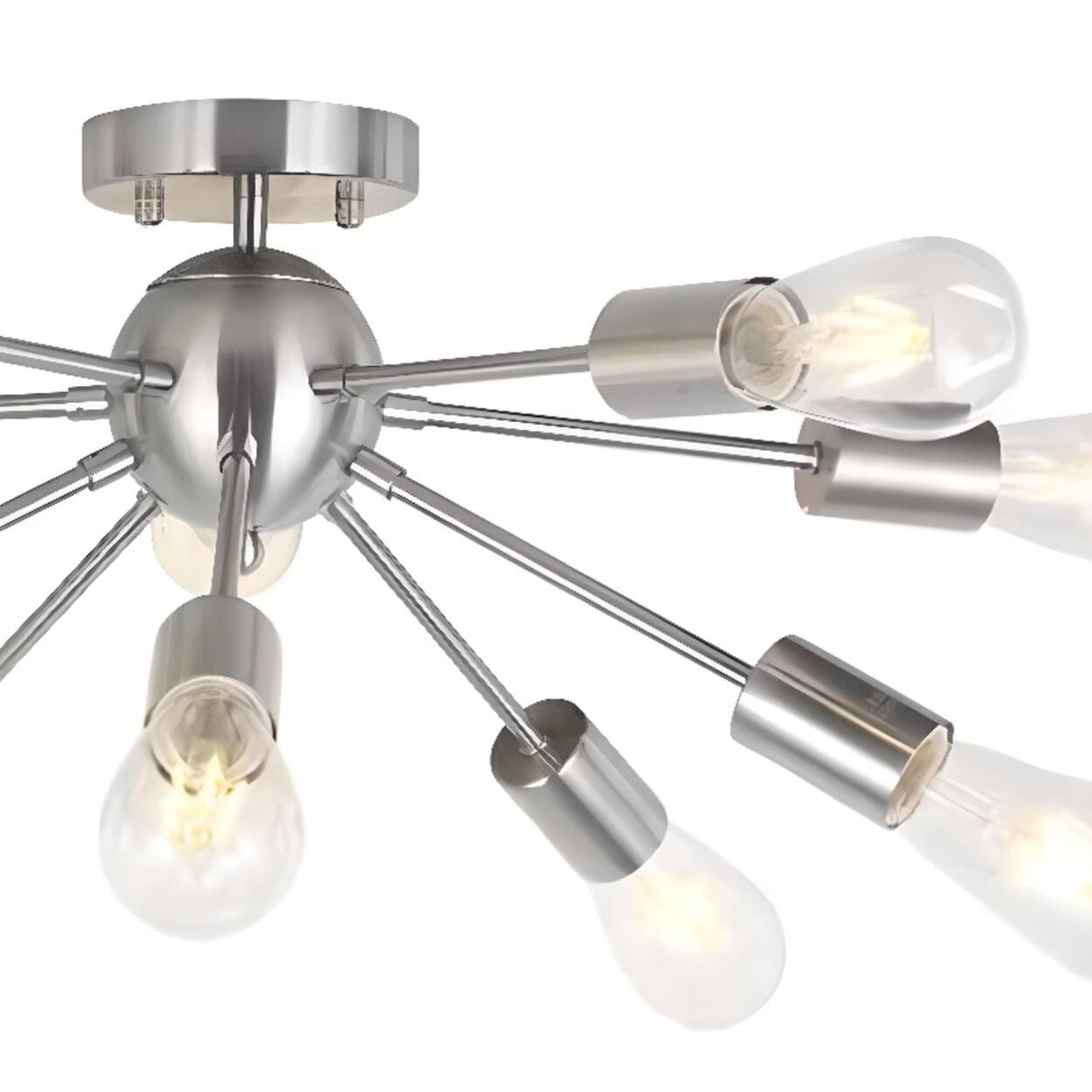 Living Room Industrial Semi-Flush Mount Light 10-Light Image - 12