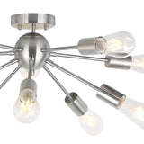 Living Room Industrial Semi-Flush Mount Light 10-Light Image - 12