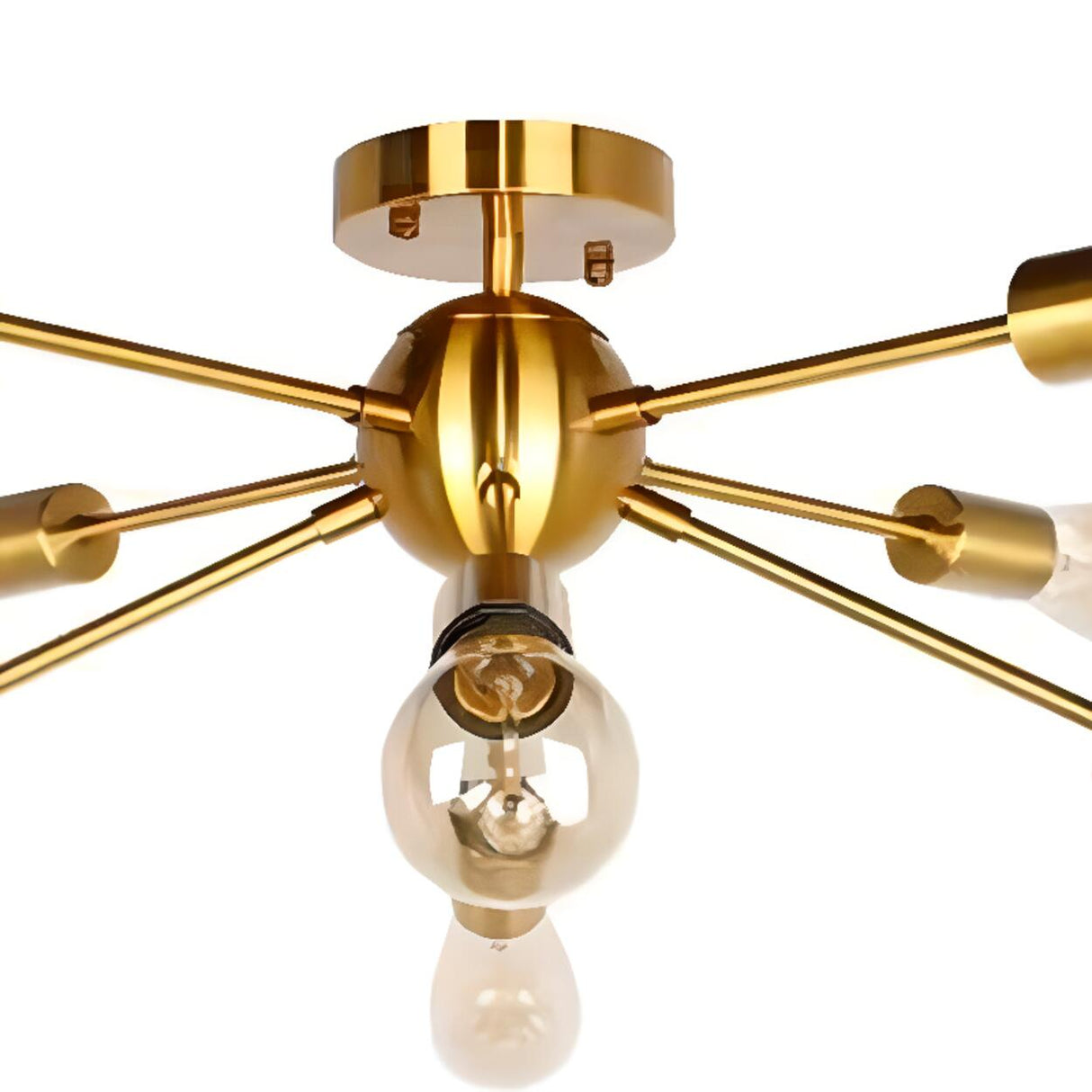 Living Room Industrial Semi-Flush Mount Light 10-Light Image - 13
