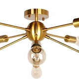 Living Room Industrial Semi-Flush Mount Light 10-Light Image - 13