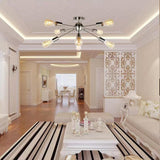 Living Room Industrial Semi-Flush Mount Light 10-Light Image - 2