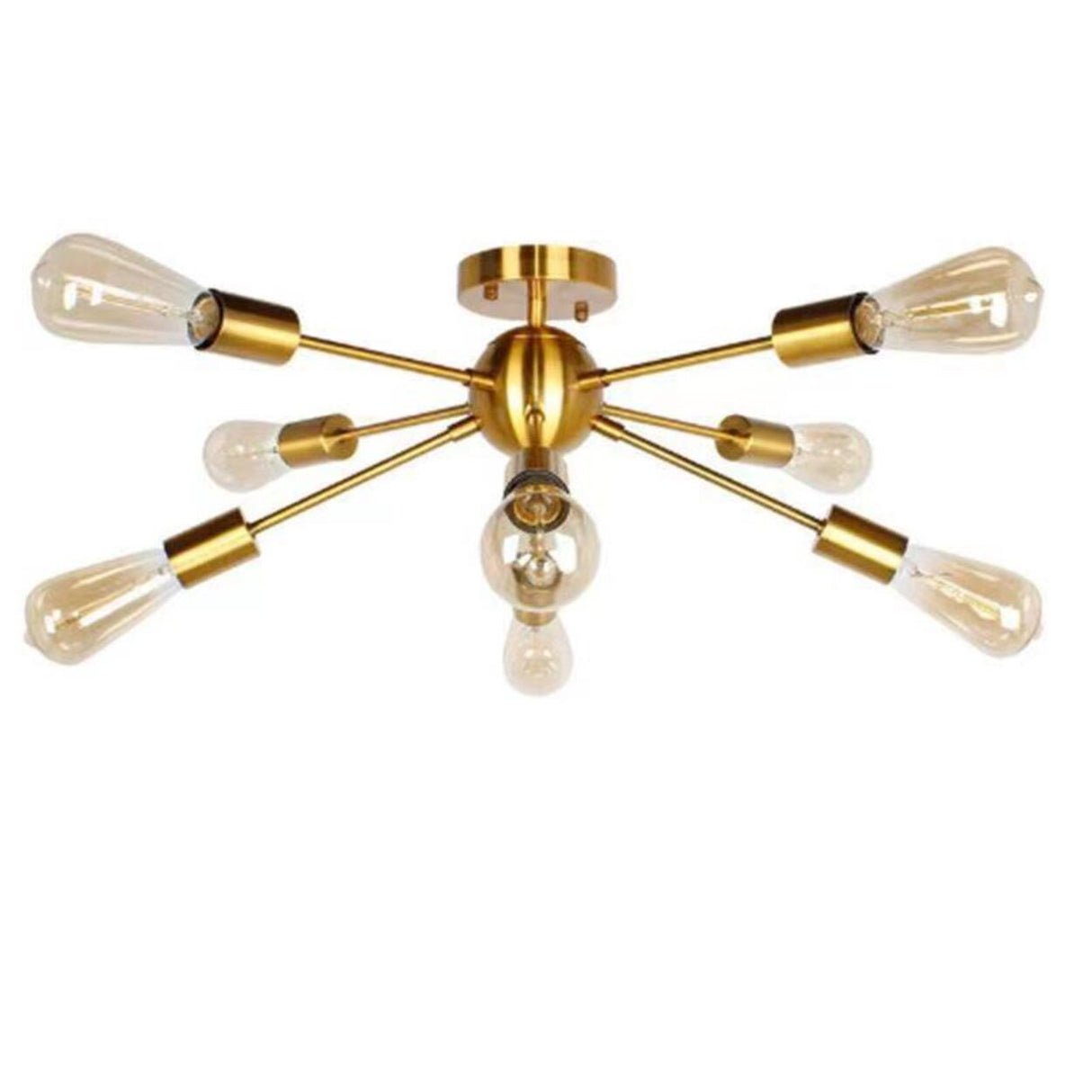 Living Room Industrial Semi-Flush Mount Light 10-Light Image - 5