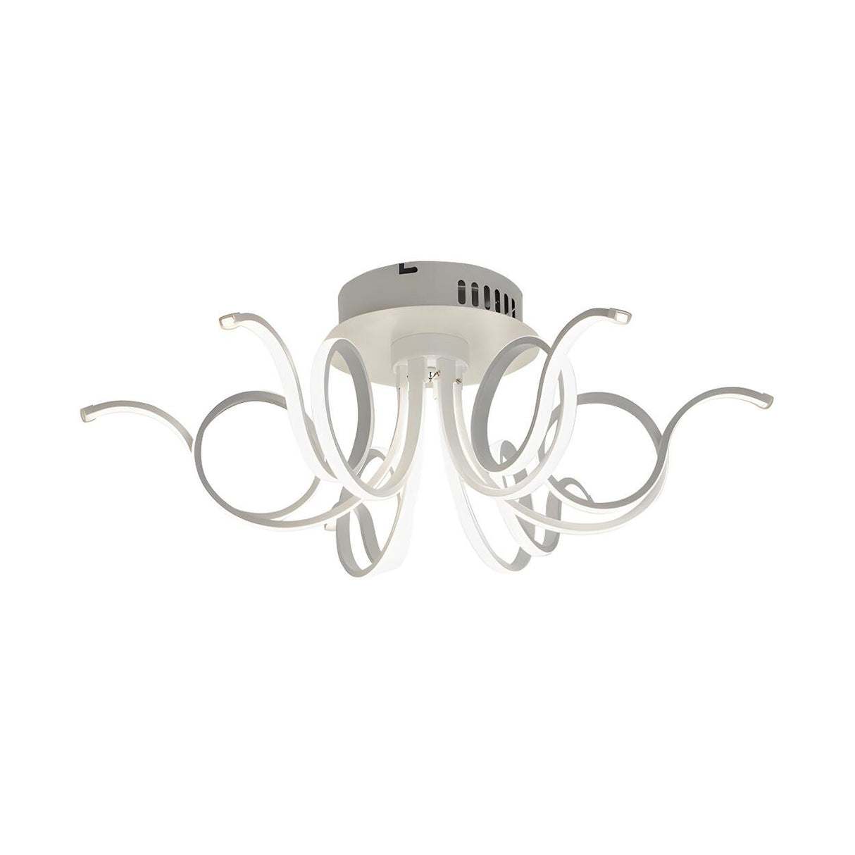 Living Room Large White Curly LED Flush Mount Light Image - 9