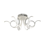 Living Room Large White Curly LED Flush Mount Light Image - 9