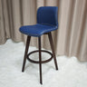 Living Room Leather Saddle Seat Backrest Wood Bar Stool Image - 12