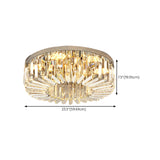 Living Room Luxury Crystal Bars Round Flush Mount Light Image - 16