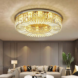 Living Room Luxury Crystal Flush Mount Ceiling Light Image - 1