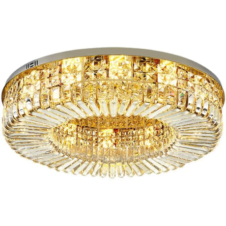 Living Room Luxury Crystal Flush Mount Ceiling Light Image - 2